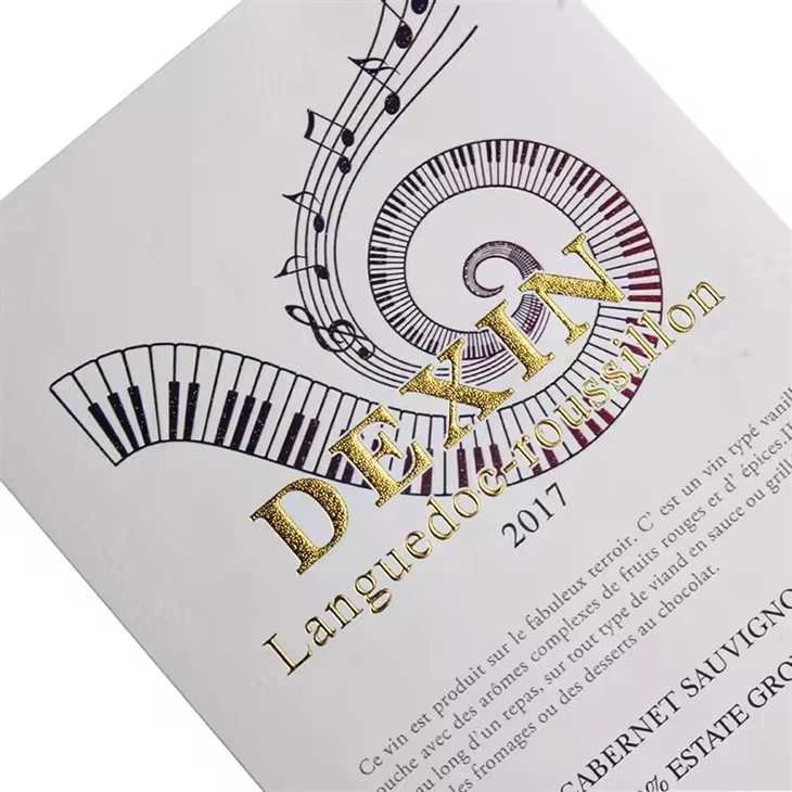 Custom Private Design Waterproof High Glossy Varnish Gold Foil Embossed Printing Paper Stickers Label For Whisky Liquor Bottle